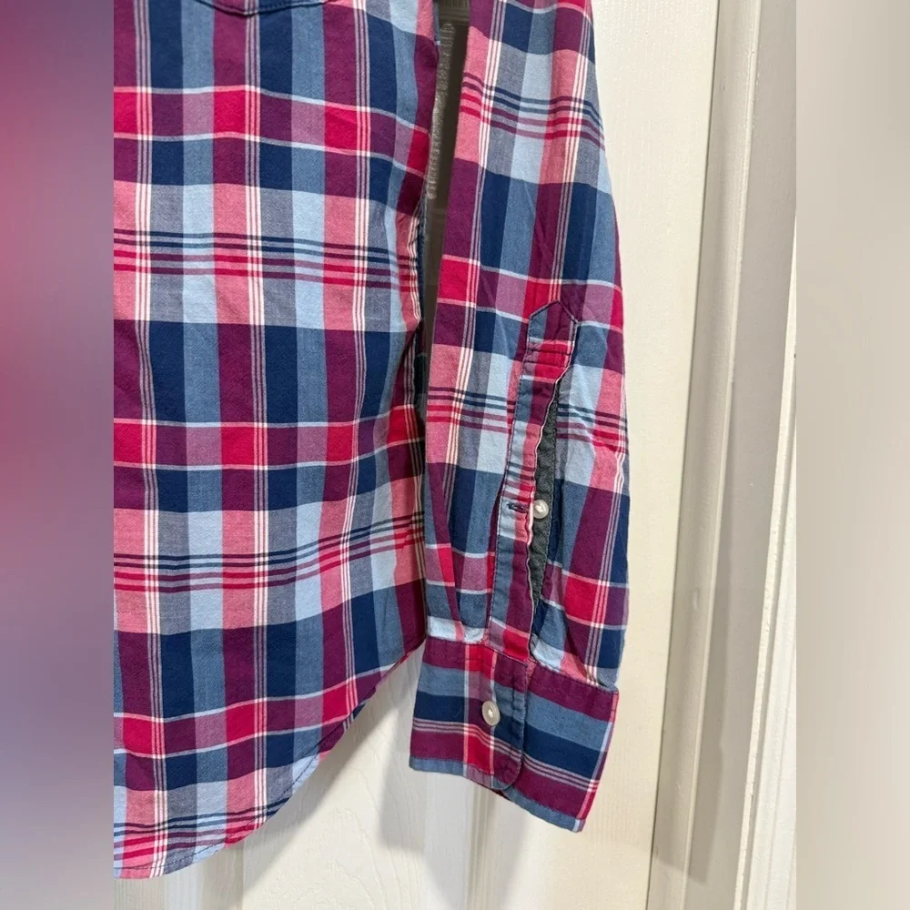 J. Crew Men's Plaid Button-Down Shirt - Red, Blue, and White